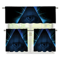 Masonic Eye All Seeing Print 3 Piece Kitchen Curtains