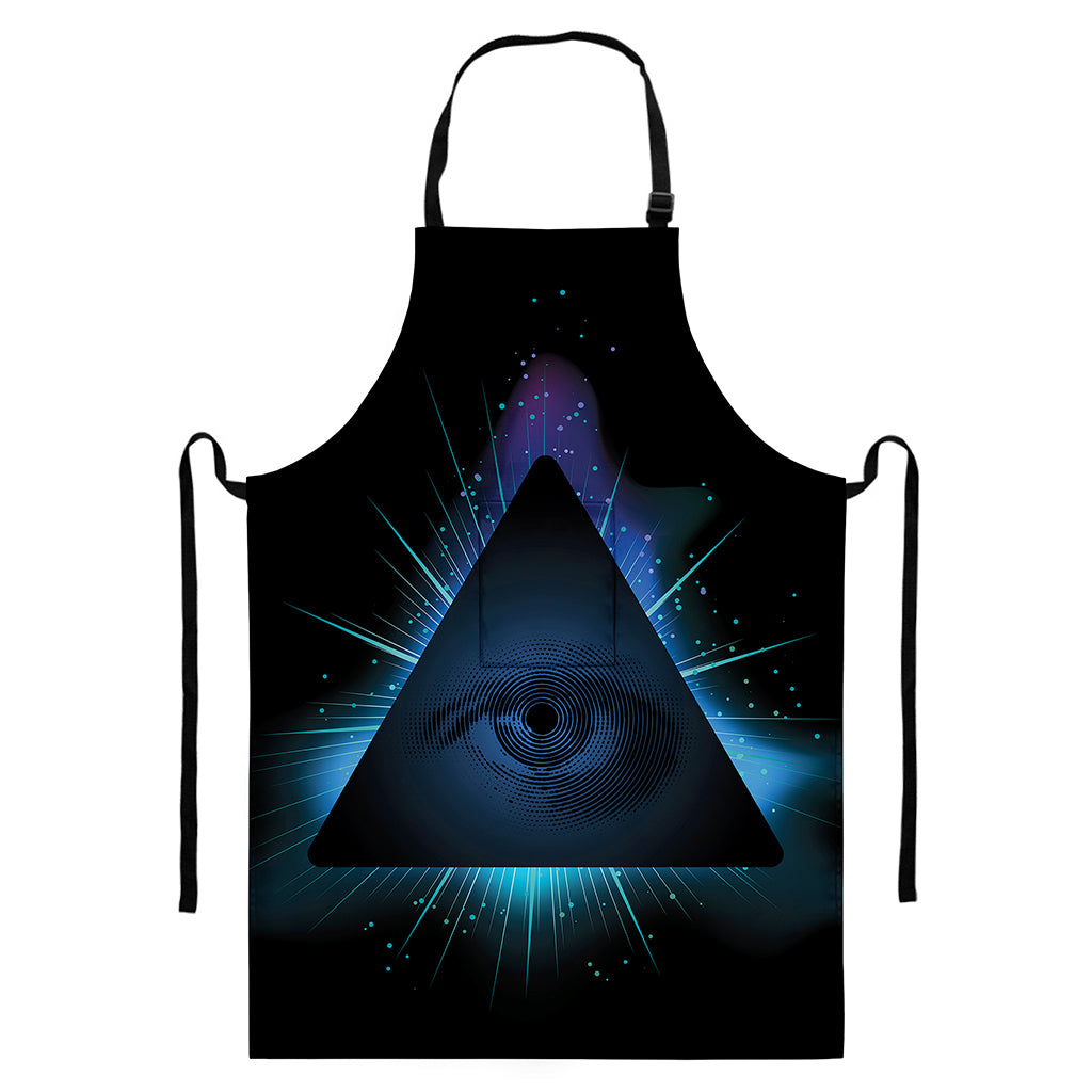 Masonic Eye All Seeing Print Bib Apron With Pocket