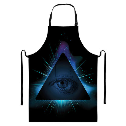 Masonic Eye All Seeing Print Bib Apron With Pocket