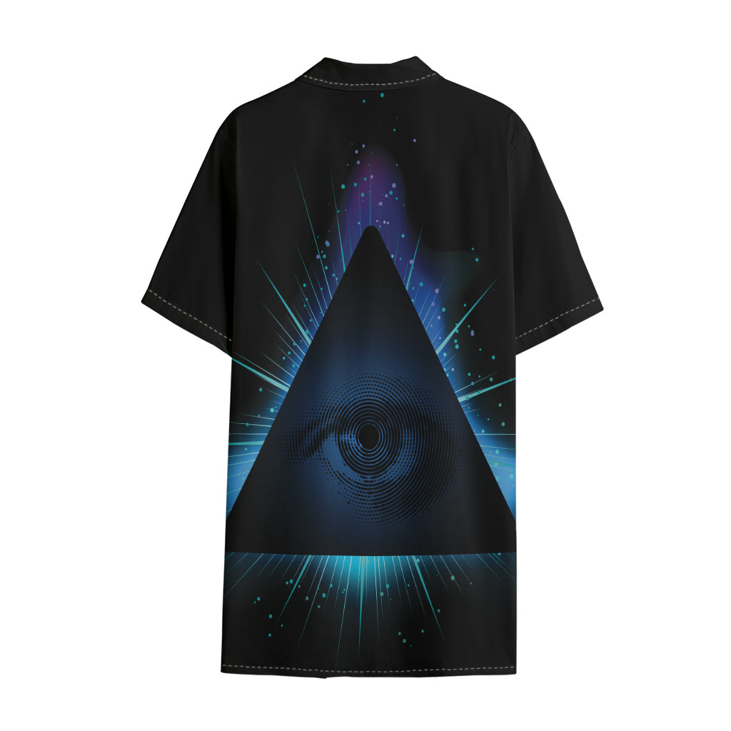 Masonic Eye All Seeing Print Cotton Hawaiian Shirt