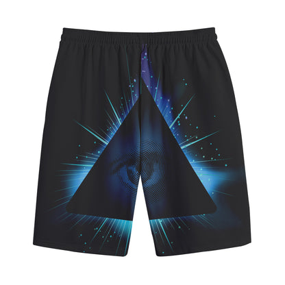 Masonic Eye All Seeing Print Cotton Shorts