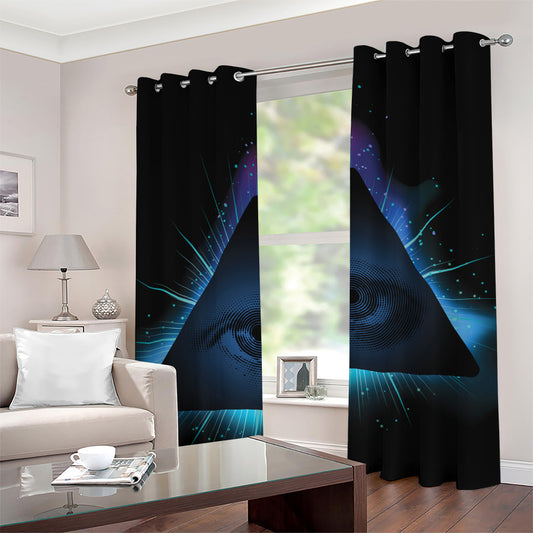 Masonic Eye All Seeing Print Grommet Curtains