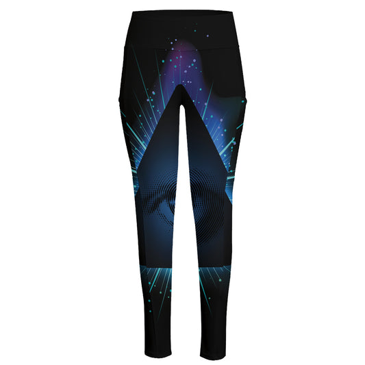 Masonic Eye All Seeing Print High-Waisted Pocket Leggings