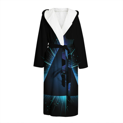Masonic Eye All Seeing Print Hooded Bathrobe