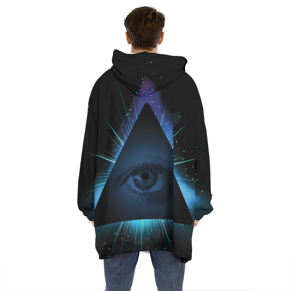 Masonic Eye All Seeing Print Hoodie Blanket