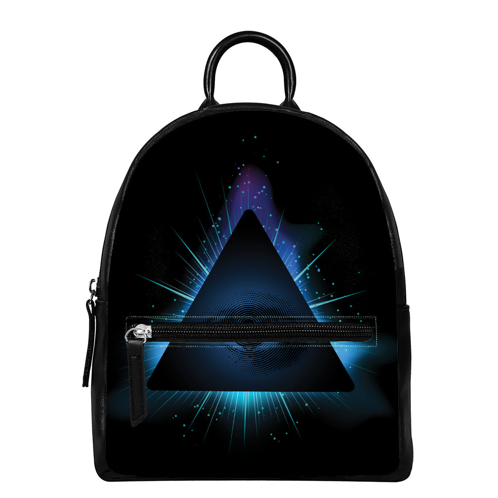Masonic Eye All Seeing Print Leather Backpack