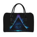 Masonic Eye All Seeing Print Leather Duffel Bag