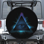 Masonic Eye All Seeing Print Leather Spare Tire Cover