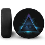 Masonic Eye All Seeing Print Leather Spare Tire Cover