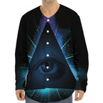 Masonic Eye All Seeing Print Long Sleeve Baseball Jersey