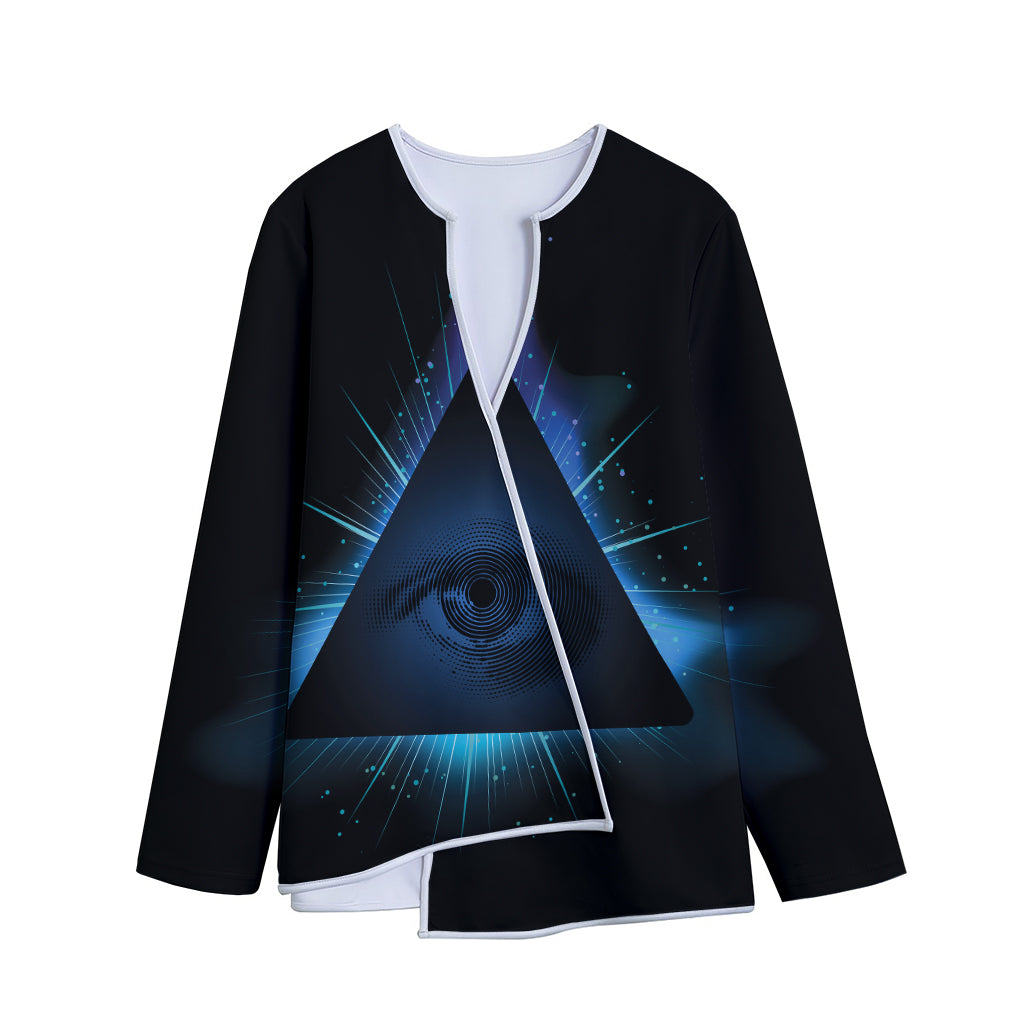 Masonic Eye All Seeing Print Long Sleeve Short Coat