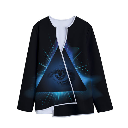 Masonic Eye All Seeing Print Long Sleeve Short Coat