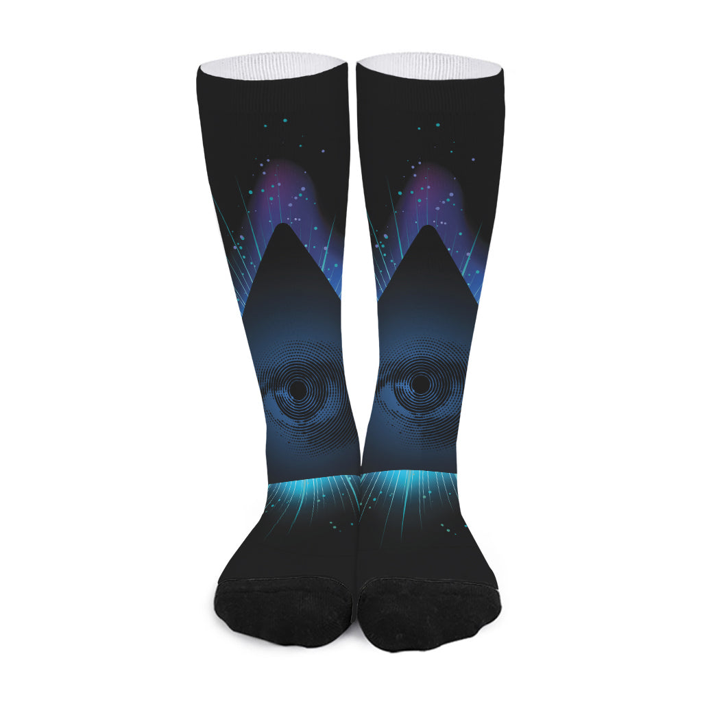 Masonic Eye All Seeing Print Long Socks
