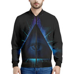 Masonic Eye All Seeing Print Men's Bomber Jacket