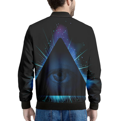 Masonic Eye All Seeing Print Men's Bomber Jacket