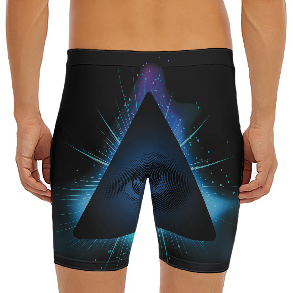 Masonic Eye All Seeing Print Men's Long Boxer Briefs