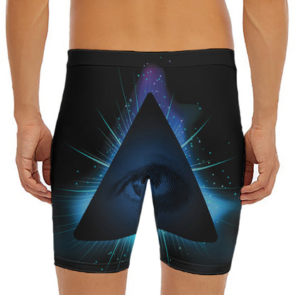 Masonic Eye All Seeing Print Men's Long Boxer Briefs