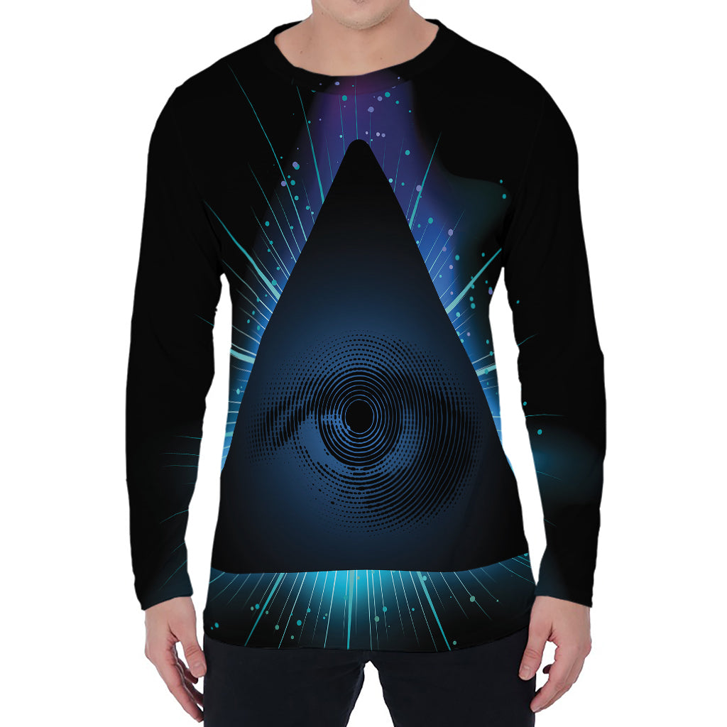 Masonic Eye All Seeing Print Men's Long Sleeve T-Shirt