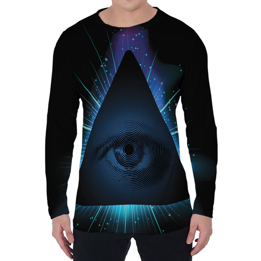 Masonic Eye All Seeing Print Men's Long Sleeve T-Shirt