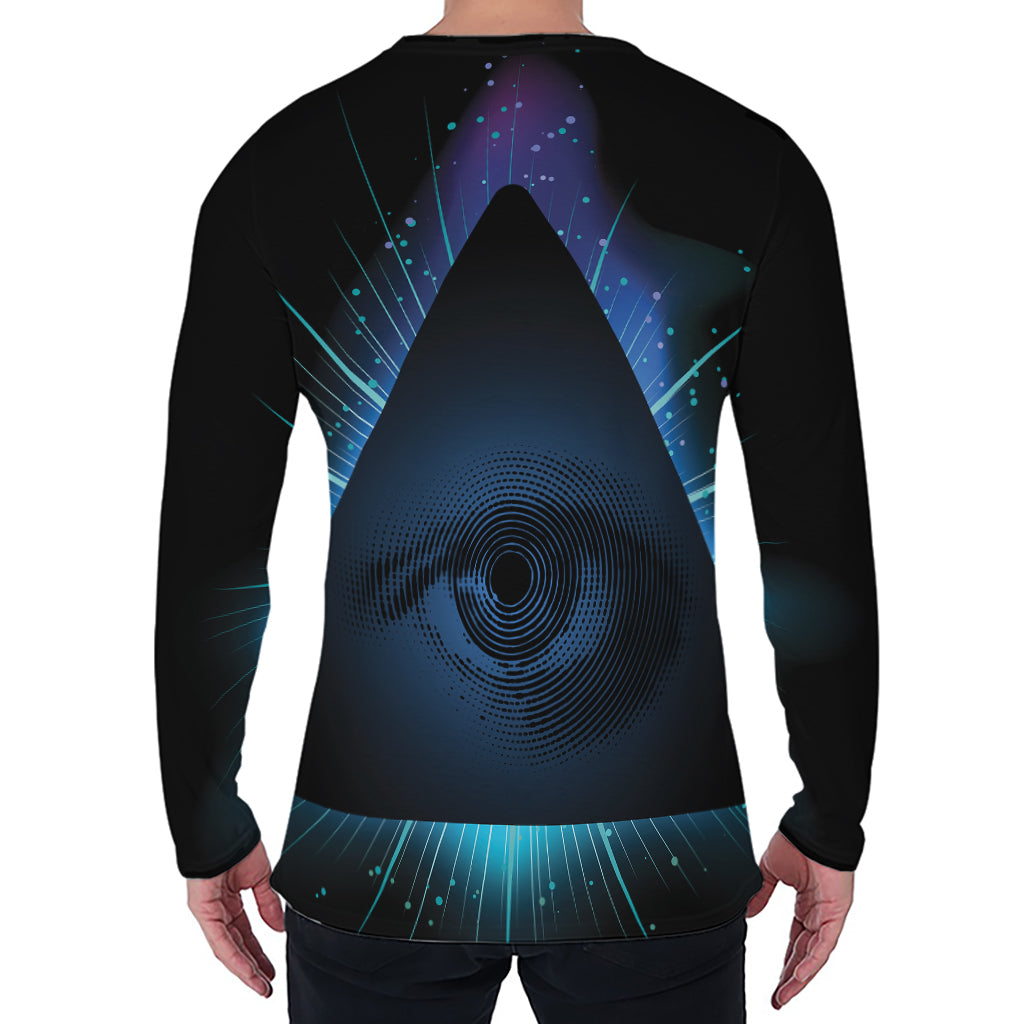 Masonic Eye All Seeing Print Men's Long Sleeve T-Shirt