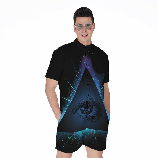 Masonic Eye All Seeing Print Men's Rompers