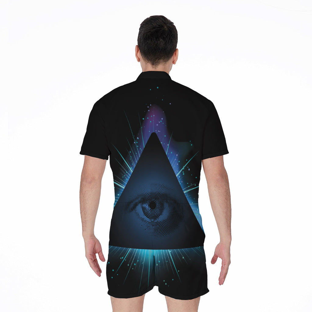 Masonic Eye All Seeing Print Men's Rompers