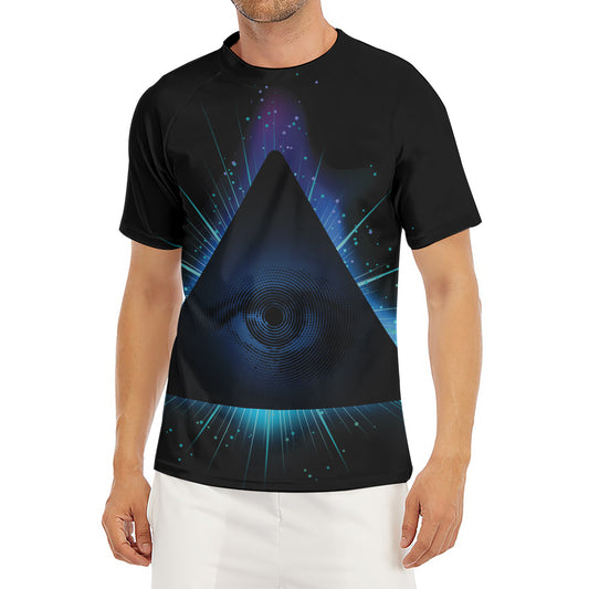 Masonic Eye All Seeing Print Men's Short Sleeve Rash Guard