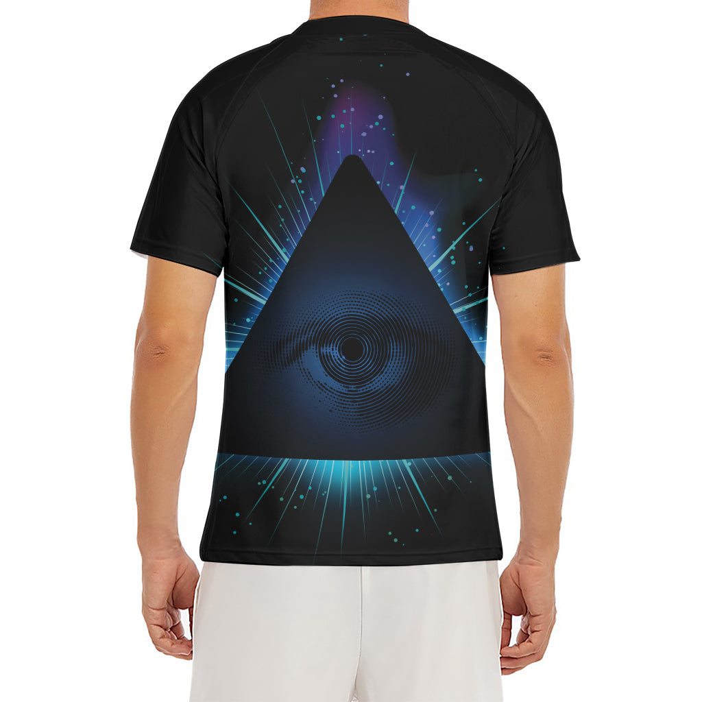 Masonic Eye All Seeing Print Men's Short Sleeve Rash Guard