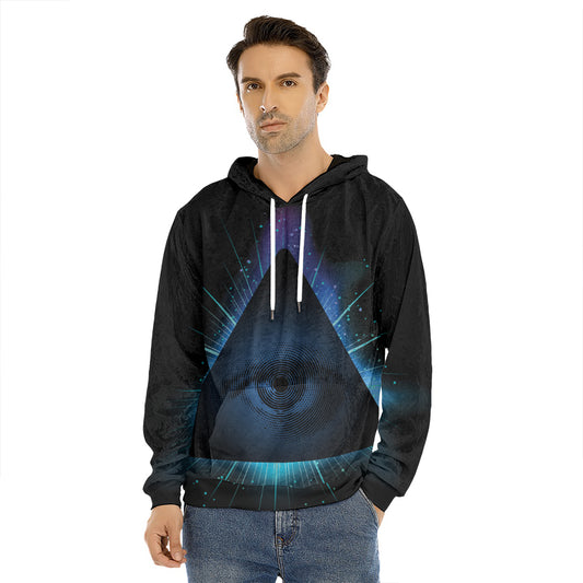 Masonic Eye All Seeing Print Men's Velvet Pullover Hoodie