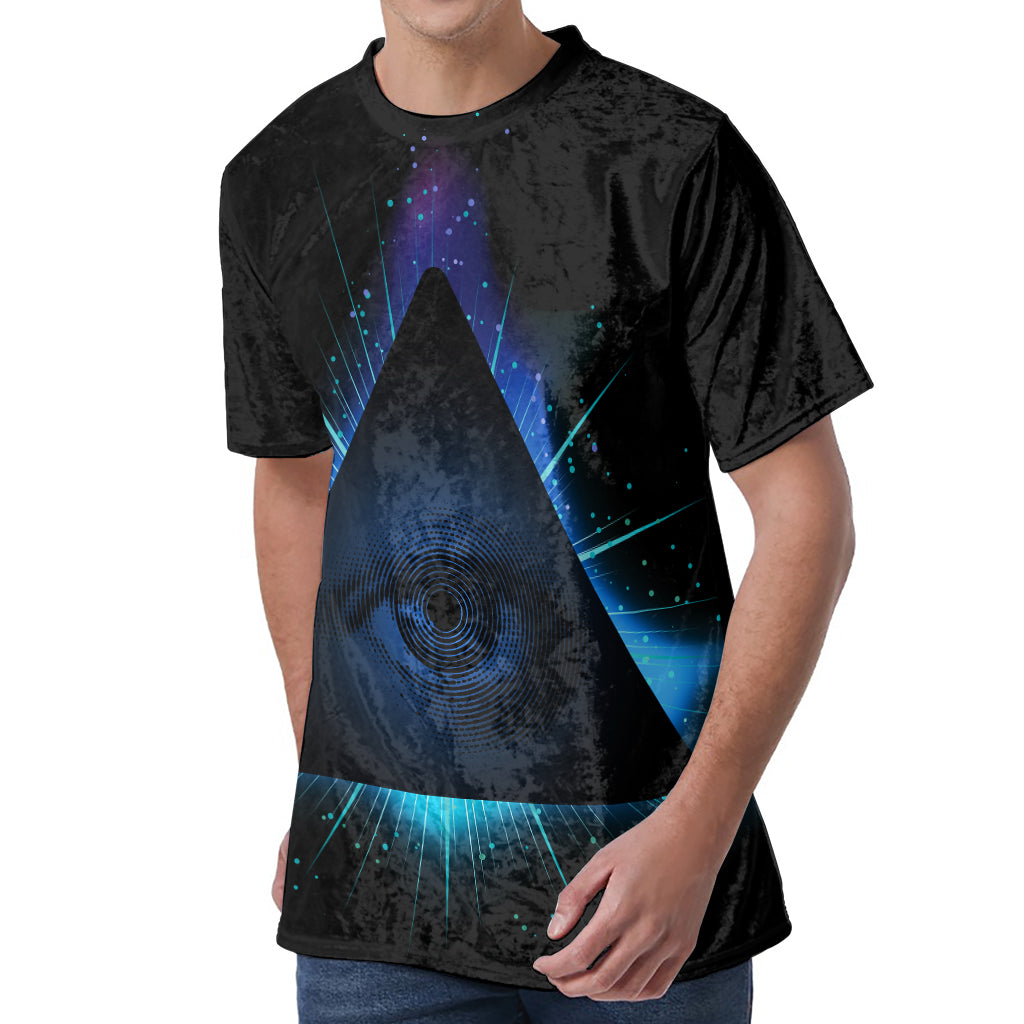 Masonic Eye All Seeing Print Men's Velvet T-Shirt