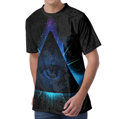 Masonic Eye All Seeing Print Men's Velvet T-Shirt