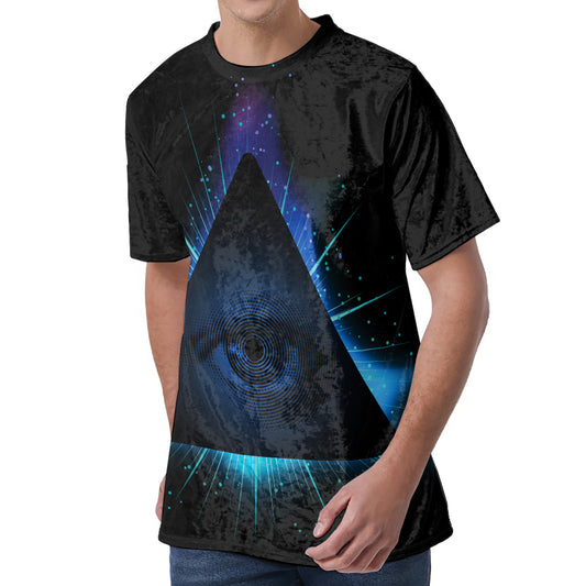 Masonic Eye All Seeing Print Men's Velvet T-Shirt