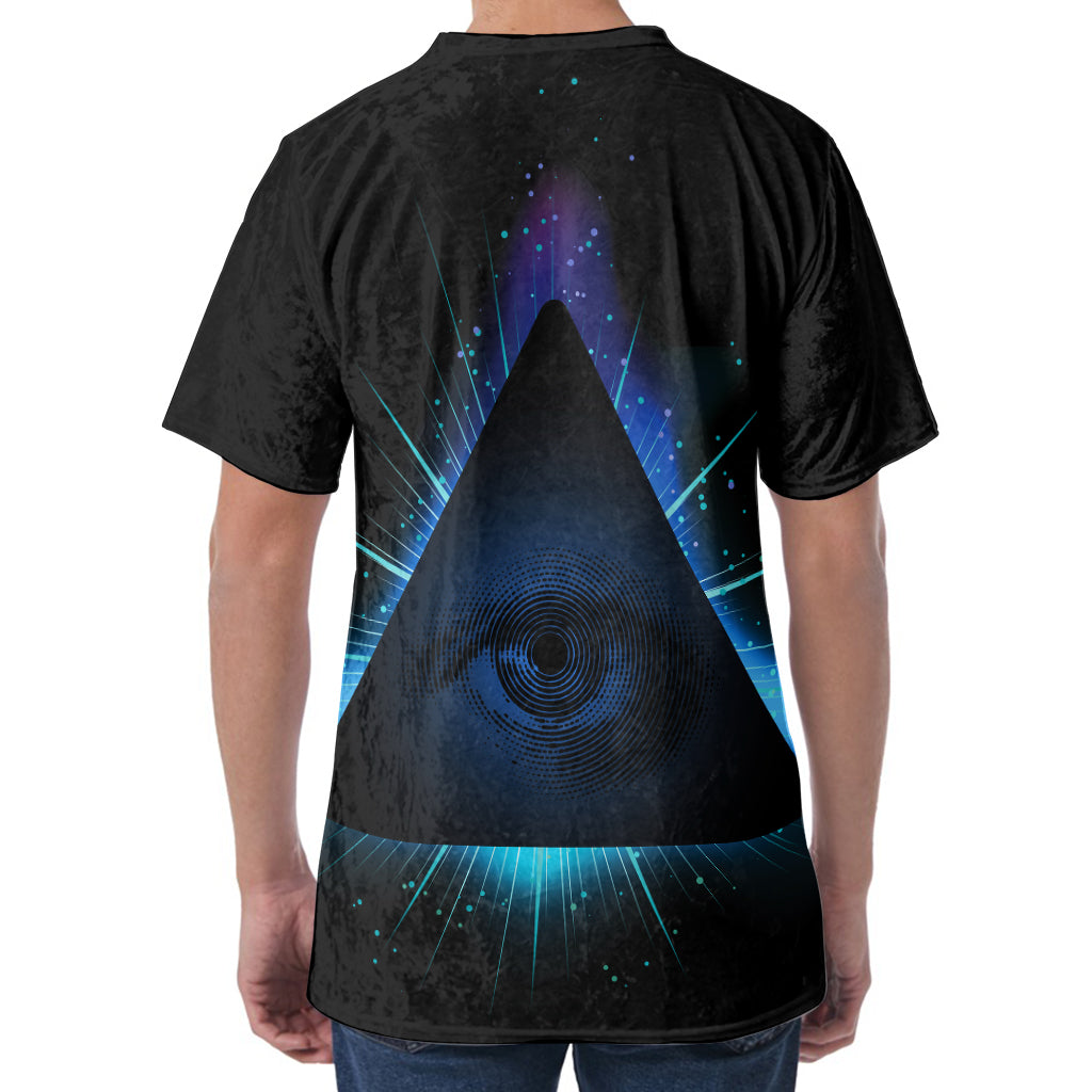 Masonic Eye All Seeing Print Men's Velvet T-Shirt