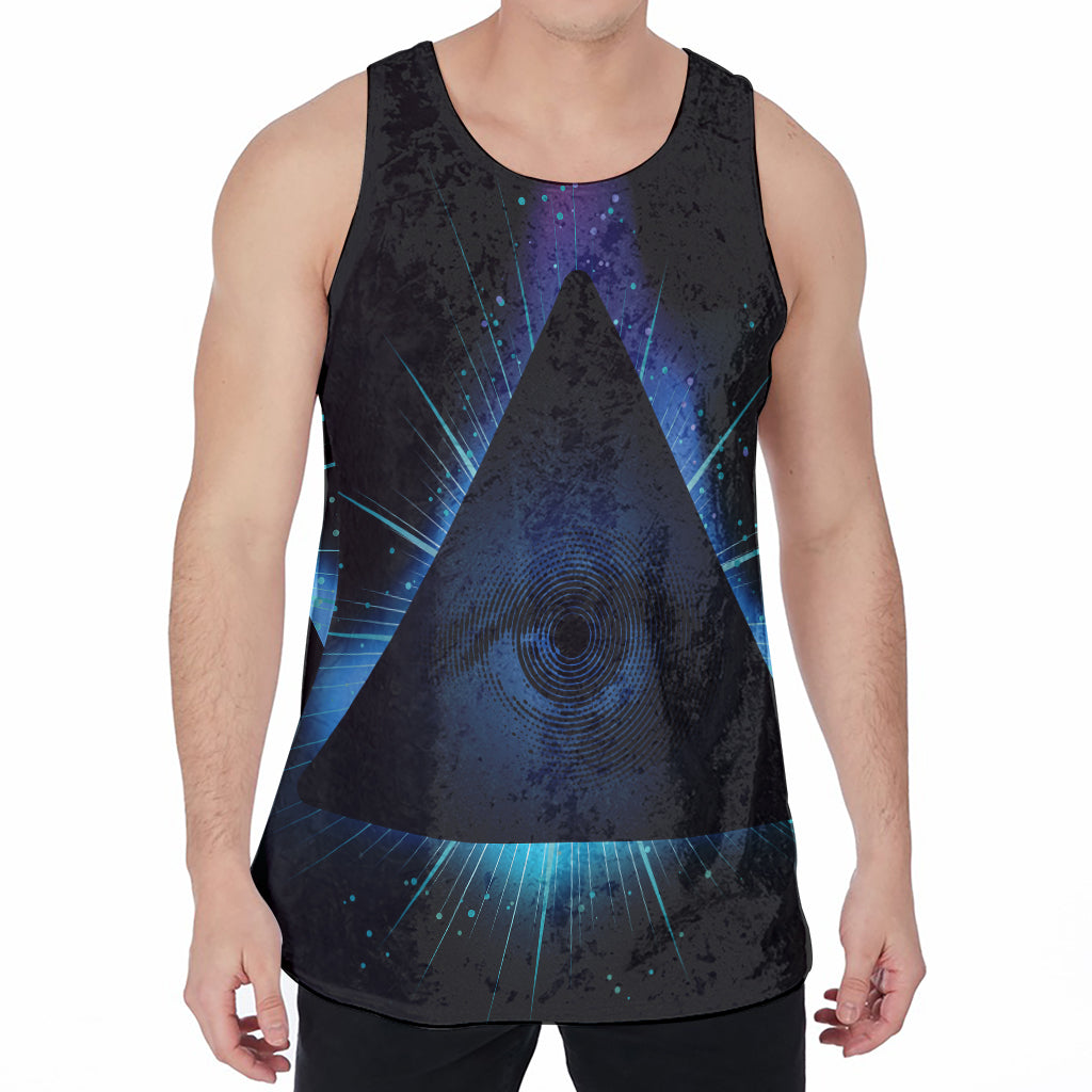 Masonic Eye All Seeing Print Men's Velvet Tank Top