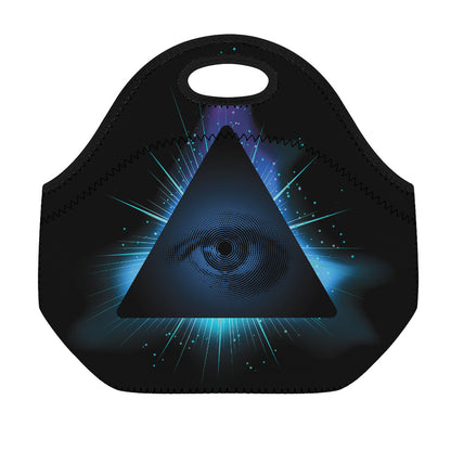 Masonic Eye All Seeing Print Neoprene Lunch Bag
