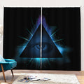 Masonic Eye All Seeing Print Pencil Pleat Curtains