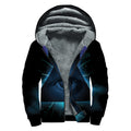 Masonic Eye All Seeing Print Sherpa Lined Zip Up Hoodie