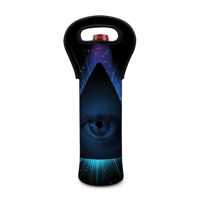 Masonic Eye All Seeing Print Single Neoprene Wine Tote