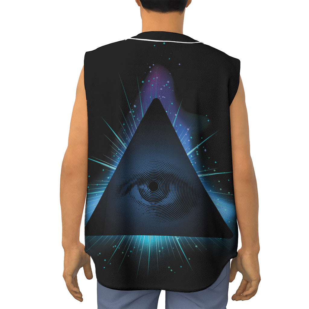 Masonic Eye All Seeing Print Sleeveless Baseball Jersey