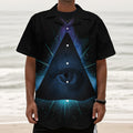 Masonic Eye All Seeing Print Textured Short Sleeve Shirt