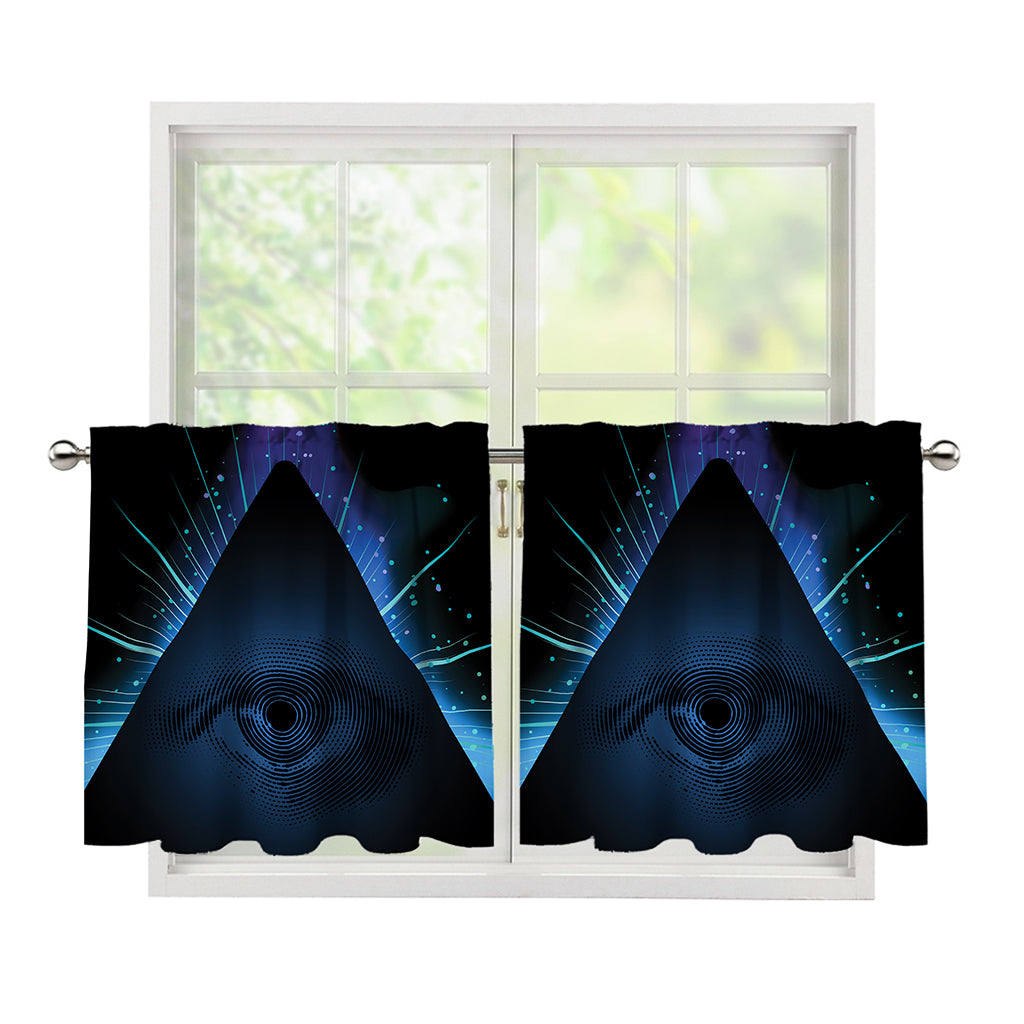 Masonic Eye All Seeing Print Tier Curtains
