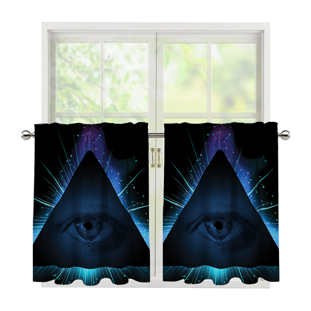 Masonic Eye All Seeing Print Tier Curtains