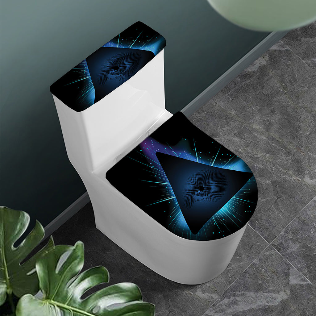 Masonic Eye All Seeing Print Toilet Lid And Tank Cover Set