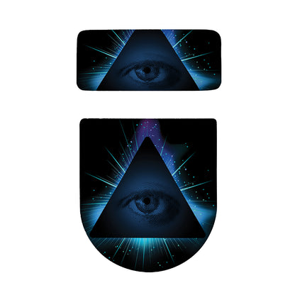 Masonic Eye All Seeing Print Toilet Lid And Tank Cover Set