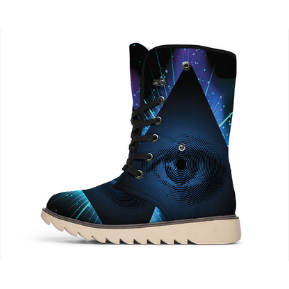 Masonic Eye All Seeing Print Winter Boots