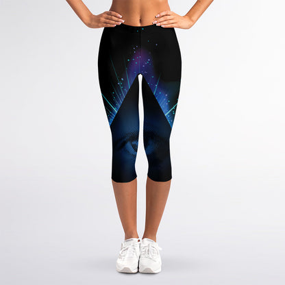 Masonic Eye All Seeing Print Women's Capri Leggings