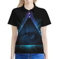 Masonic Eye All Seeing Print Women's Polo Shirt