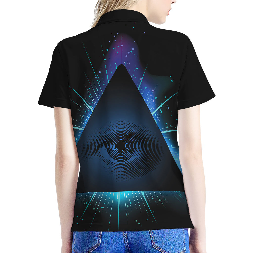 Masonic Eye All Seeing Print Women's Polo Shirt