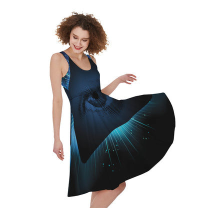 Masonic Eye All Seeing Print Women's Sleeveless Dress