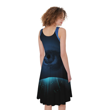 Masonic Eye All Seeing Print Women's Sleeveless Dress